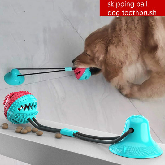 Pet Dog Toys Silicon Suction Cup Tug Dog Toy Dogs Push Ball Toy Pet Leakage Food Toys Pet Tooth Cleaning Dogs Toothbrush Brush