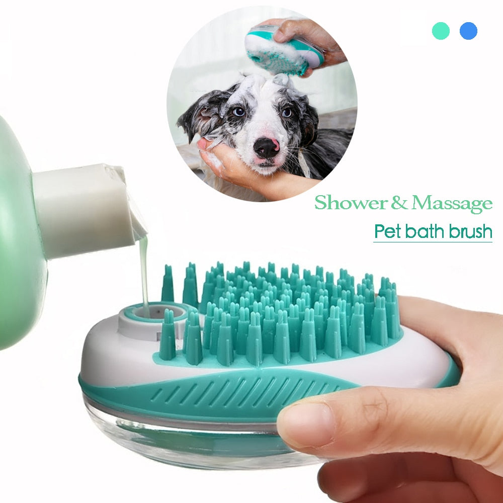 Pet Dog Bath Brush Comb Pet SPA Massage Brush Soft Silicone Dogs Cats Shower Hair Grooming Cmob Dog Cleaning Tool Pet Supplies