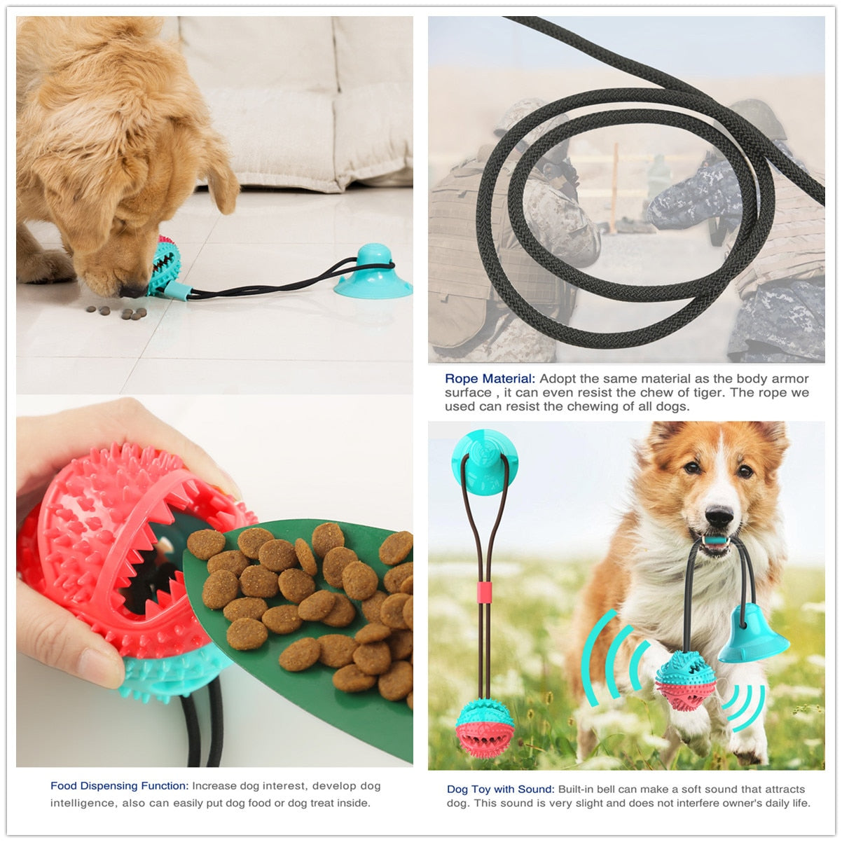 Pet Dog Toys Silicon Suction Cup Tug Dog Toy Dogs Push Ball Toy Pet Leakage Food Toys Pet Tooth Cleaning Dogs Toothbrush Brush