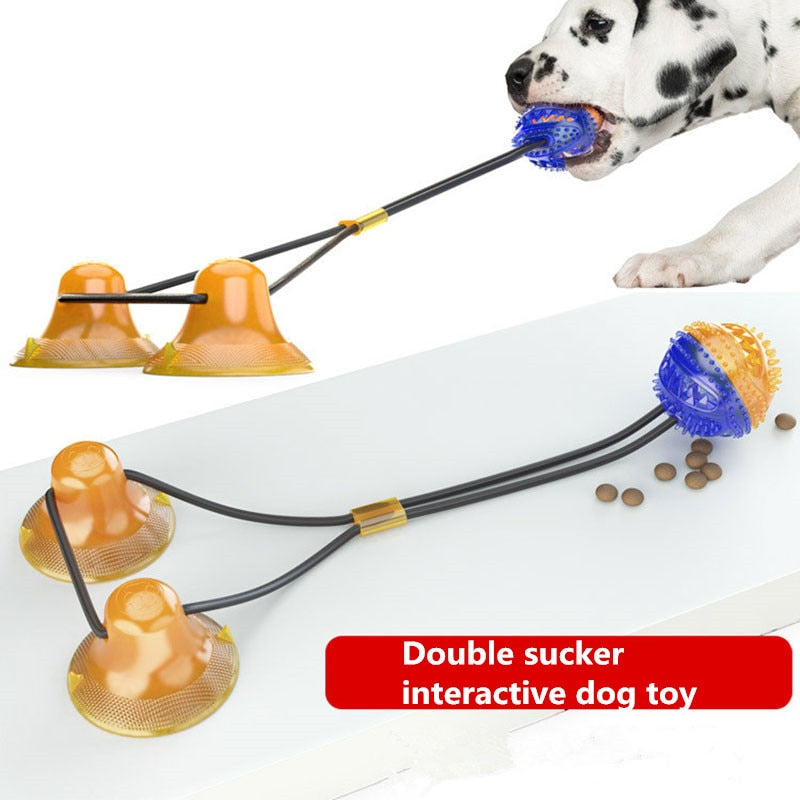 Pet Dog Toys Silicon Suction Cup Tug Dog Toy Dogs Push Ball Toy Pet Leakage Food Toys Pet Tooth Cleaning Dogs Toothbrush Brush