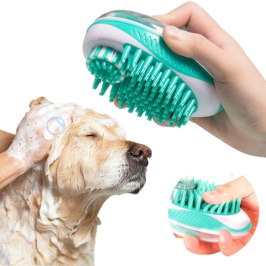 Pet Dog Bath Brush Comb Pet SPA Massage Brush Soft Silicone Dogs Cats Shower Hair Grooming Cmob Dog Cleaning Tool Pet Supplies