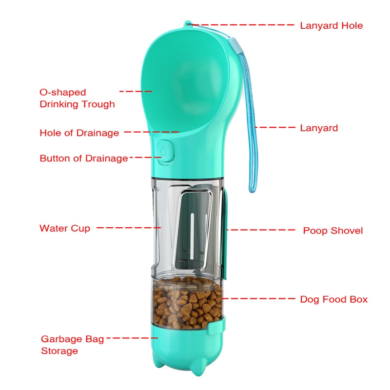 Dog Water Bottle 3 In 1 Dog Accessories Portable Pet Dog Water Bottle Dogs Cats Drinking Feeder Bowl accesorios para perros