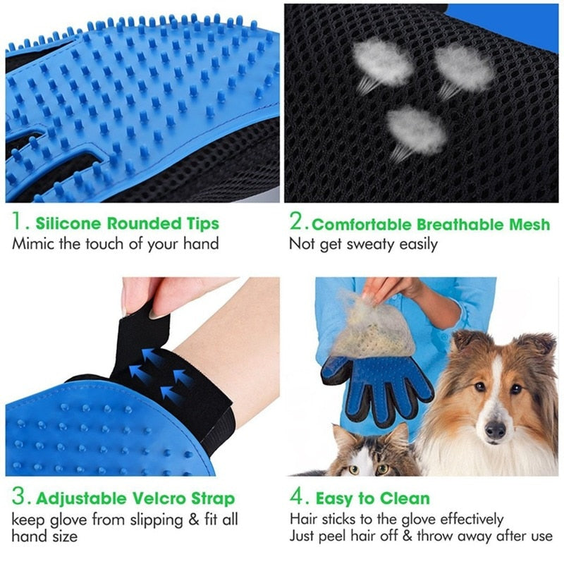 Cat grooming glove for cats wool glove Pet Hair Deshedding Brush Comb Glove For Pet Dog Cleaning Massage Glove For accessories